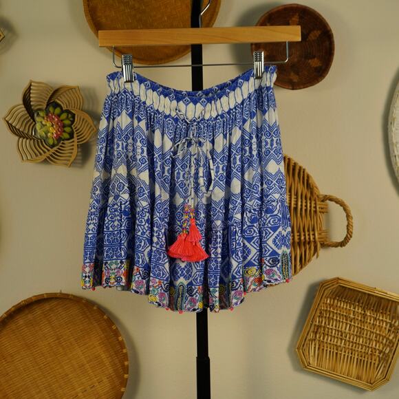 Rococo Sand Ionic Mini‎ Skirt Blue Womens Size XS - Picture 3 of 10